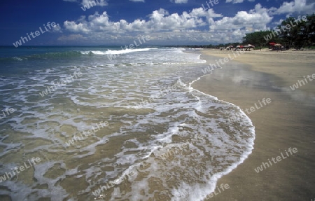 Ein Strand in Nusa Dua im Sueden der Insel Bali in Indonesien in Suedostasien.