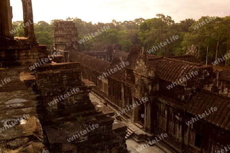 The Angkor Wat in the Temple City of Angkor near the City of Siem Riep in the west of Cambodia.