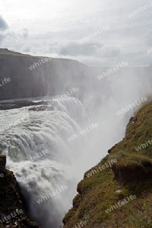 Der S?dwesten Islands, Der "Goldene Wasserfall" Gulfoss im "Goldenen Zirkel"