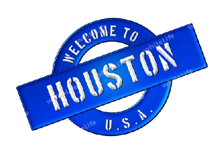 Illustration of WELCOME TO HOUSTON as Banner for your presentation, website, inviting...