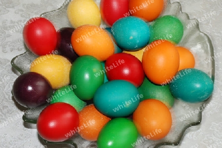 Colourful painted Easter eggs