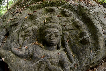 The Tempel Ruin of  Kbal Spean 50 Km northeast of in the Temple City of Angkor near the City of Siem Riep in the west of Cambodia.