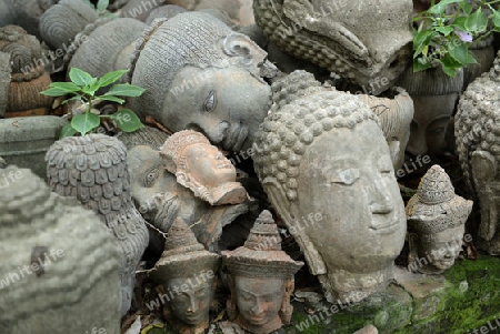 Traditionelle Figuren stehen im Garten von Ban Phor Linag Meuns Terracota Art zum Verkauf bereit dies im Terracota Garden in Chiang Mai im norden von Thailand in Suedostasien.