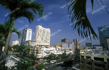 Das Stadtzentrum von Ho Chi Minh City oder Saigon im sueden von Vietnam in Suedostasien.  