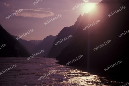 the landscape of the yangzee river in the three gorges valley up of the three gorges dam projecz in the province of hubei in china.