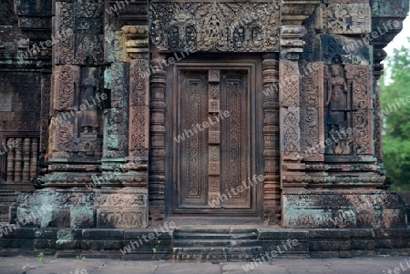 The Tempel Ruin of  Banteay Srei about 32 Km north of the Temple City of Angkor near the City of Siem Riep in the west of Cambodia.