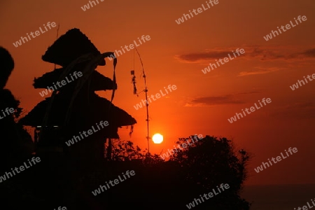 Asien, Suedost, Indonesien, Bali, Insel, Uluwatu, Tempel, Abend, Sonnenuntergang