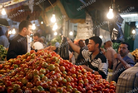 a market road in the City Amman in Jordan in the middle east.