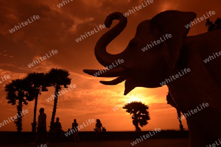 Der Aussichtspunkt Kap Promthep bei der Rawai Beach im sueden der Insel Phuket im sueden von Thailand in Suedostasien.