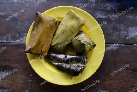 Mayanmar Food at the municipal market in the city of Myeik in the south in Myanmar in Southeastasia.