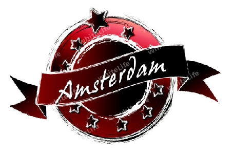 Amsterdam - Banner, Logo, Symbol im Royal Grunge Style fuer Praesentationen, Flyer, Prospekte, Internet,...