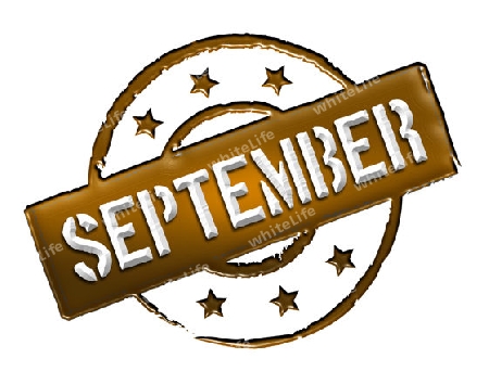 Sign, symbol, stamp or icon for your presentation, for websites and many more named SEPTEMBER