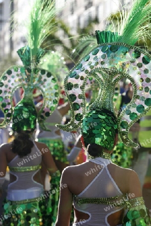 the carneval in the city of Las Palmas on the Island Gran Canary on the Canary Island of Spain in the Atlantic Ocean. 