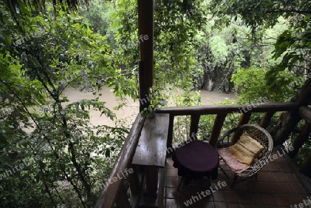 Ein Guesthouse in der Landschaft in der Bergregion von Soppong im norden von Thailand in Suedostasien.