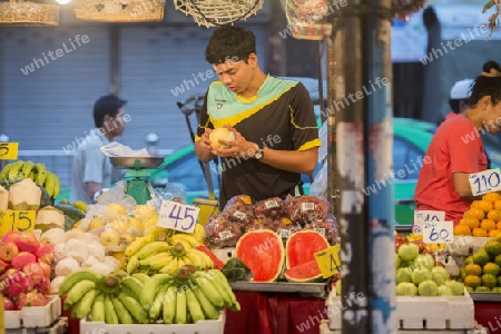 Fruits at the morning Market in Nothaburi in the north of city of Bangkok in Thailand in Southeastasia.