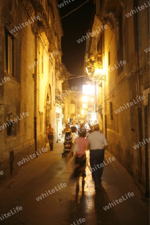 the old Town of Siracusa in Sicily in south Italy in Europe.