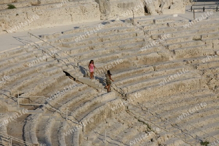 the theatro Greco near the town of Siracusa in Sicily in south Italy in Europe.