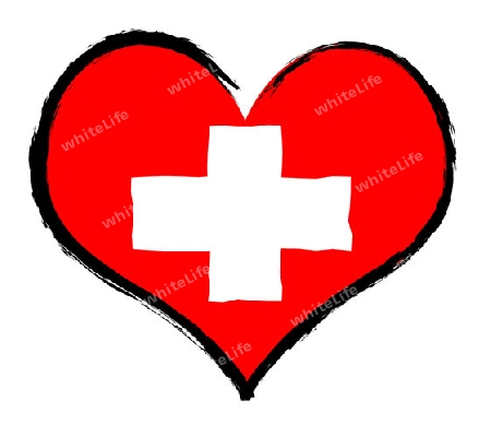 Switzerland - The beloved country as a symbolic representation as heart - Das geliebte Land als symbolische Darstellung als Herz