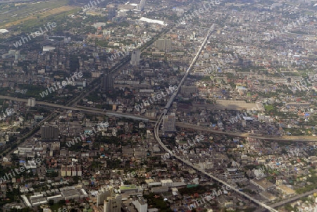 Die Innenstadt in der Hauptstadt Bangkok von Thailand in Suedostasien.