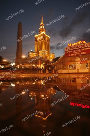 The Culture Palace in the City of Warsaw in Poland, East Europe.