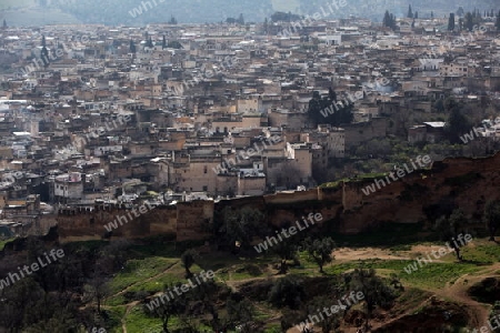 The Medina of old City in the historical Town of Fes in Morocco in north Africa.