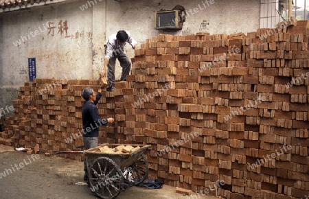 construction in the city of Shenzhen north of Hongkong in the province of Guangdong in china in east asia. 