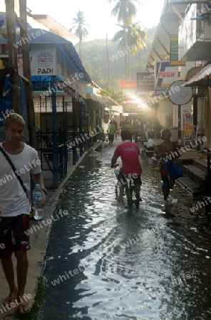 Water problems on the Island of Ko PhiPhi on Ko Phi Phi Island outside of the City of Krabi on the Andaman Sea in the south of Thailand. 