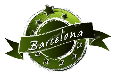 Barcelona - Banner, Logo, Symbol im Royal Grunge Style fuer Praesentationen, Flyer, Prospekte, Internet,...
