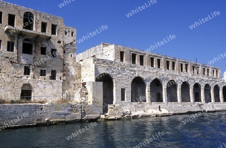 The centre of the Old Town of the city of Valletta on the Island of Malta in the Mediterranean Sea in Europe.
