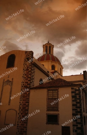 The Iglesia Nuestra Senora de la Consepcion in the centre of the Town La Orotava on the Island of Tenerife on the Islands of Canary Islands of Spain in the Atlantic.  