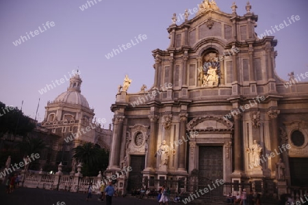 the Dom Sant Agata at the Piazza del Duomo in the old Town of Catania in Sicily in south Italy in Europe.