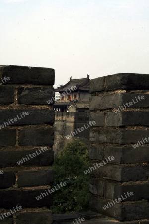 Altstadt von Xian, Blick ueber die Stadtmauer