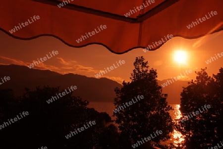 the Landscape of the Lago maggiorein the old town of Pallanza near to Verbania on the Lago maggiore in the Lombardia  in north Italy. 