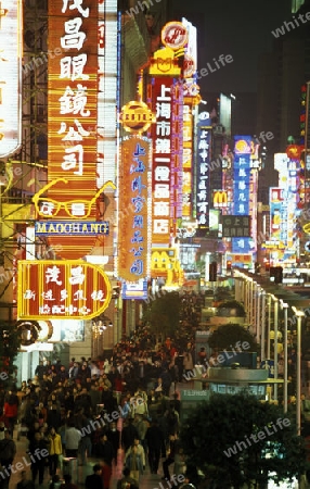 the Nanjing Dong Lu road in the City of Shanghai in china in east asia. 