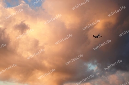 airplane and clouds