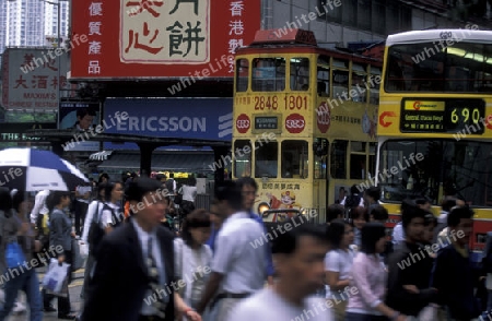 the road szene in central Hong Kong in the south of China in Asia.