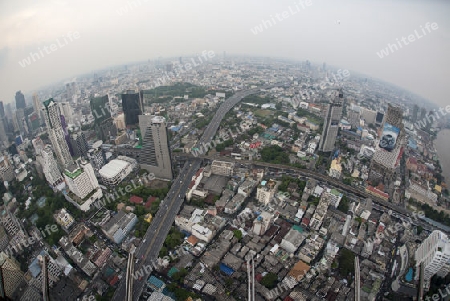 The Skyline view from the Sky Bar at the Riverside Aerea in the city of Bangkok in Thailand in Southeastasia.