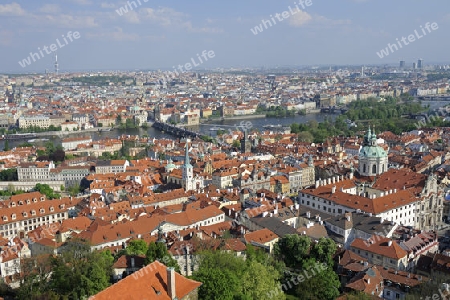 Blick ueber die Altstadt vom Prag,  UNESCO-Weltkulturerbe, Tschechien, Tschechische Republik, Europa