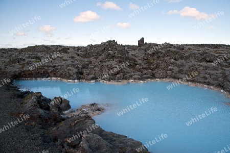 Der S?dwesten Islands, Reykjanes Halbinsel s?dlich von Reykjavik, Lava an der "Blauen Lagune"