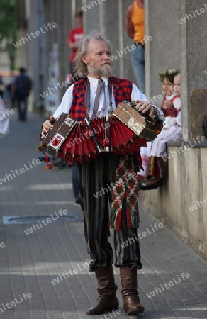 a Summer Festival in a Parc in the old City of Vilnius in the Baltic State of Lithuania,  