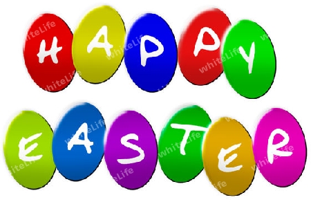 Happy Eastereggs as colorful illustration - Frohe Ostereier als bunte Illustration