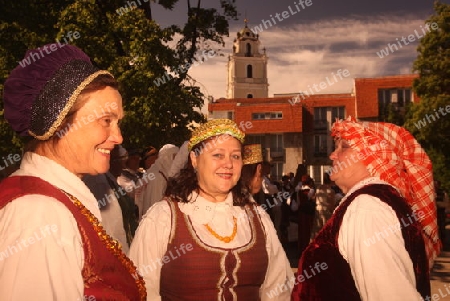 a Summer Festival in a Parc in the old City of Vilnius in the Baltic State of Lithuania,  