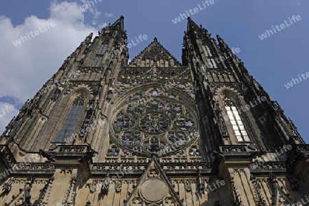 Fassade des Veitsdom, St. Veit, Burg von Prag, Hradschin, UNESCO-Weltkulturerbe, Tschechien, Tschechische Republik, Europa