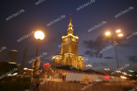 The Culture Palace in the City of Warsaw in Poland, East Europe.