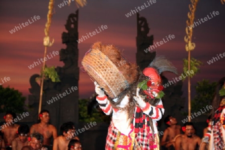 Asien, Indonesien, Bali, Ulu Watu Tempel, Kecak Dance, Show, Tempel, Landschaft, Natur, Meer,
Ein Bali Dance Show mit Kecak Dance beim Ulu Watu Tempel im sueden von Bali im osten von Indonesien.       (Urs Flueeler) 