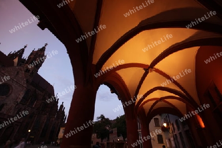  the old town of Freiburg im Breisgau in the Blackforest in the south of Germany in Europe.