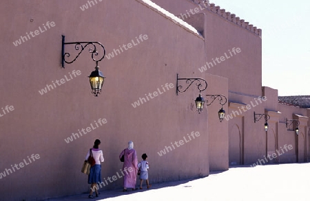 The Old Town near the Djemma del Fna Square in the old town of Marrakesh in Morocco in North Africa.
