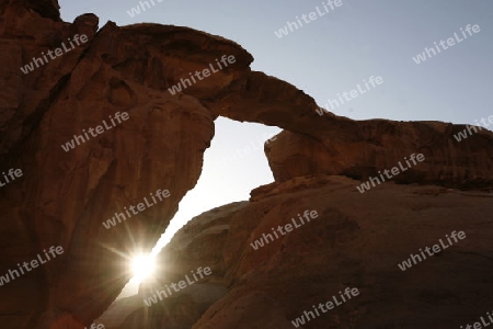 The Landscape of the Wadi Rum Desert in Jordan in the middle east.