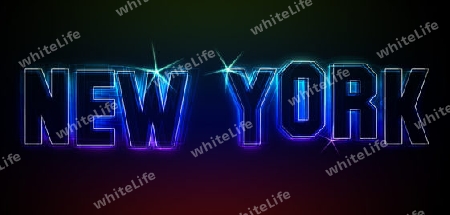 NEW YORK Illustration as LED Lights for your Presentation or website