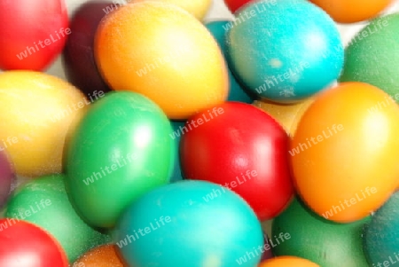 Colourful painted Easter eggs